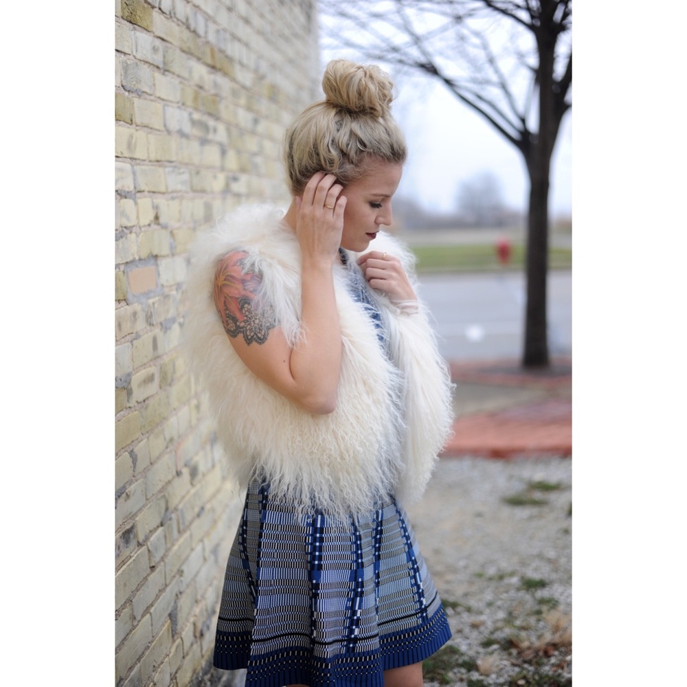 🔷LEOTA 🔷Marine Mist Linked Knit Fit&Flare Dress